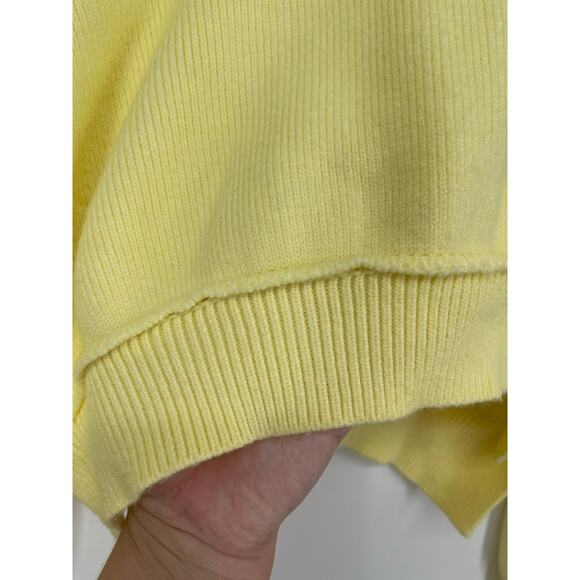 TFY‎ Collection Butter Yellow Soft Viscose Blend Cropped Boxy Sweater Size S - Picture 5 of 7